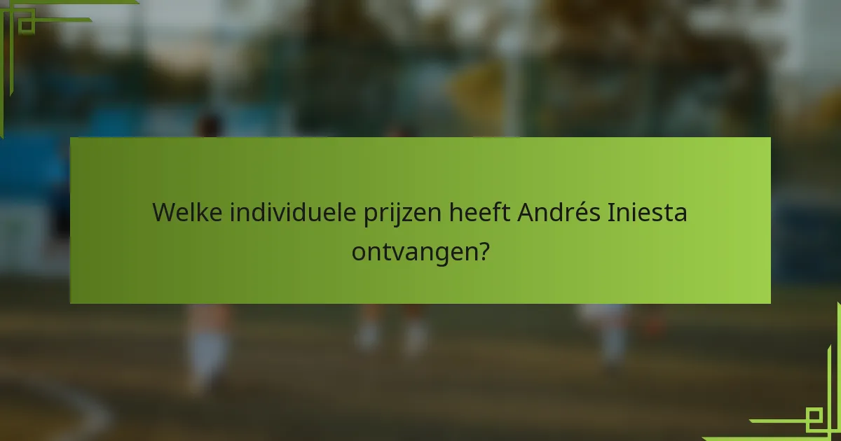 Welke individuele prijzen heeft Andrés Iniesta ontvangen?