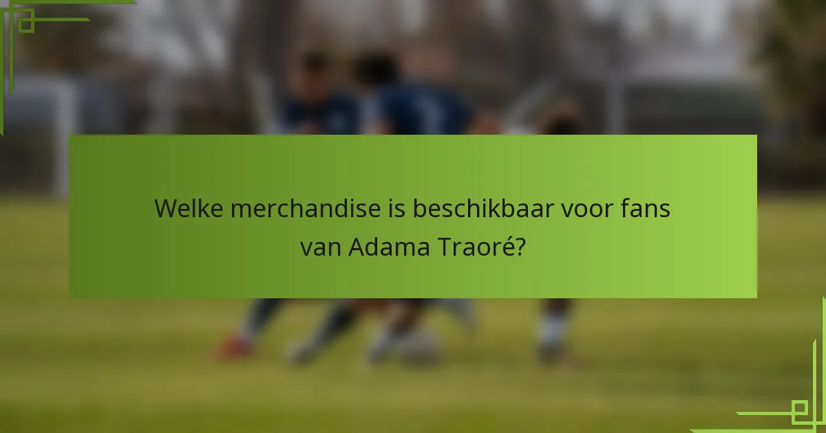 Welke merchandise is beschikbaar voor fans van Adama Traoré?