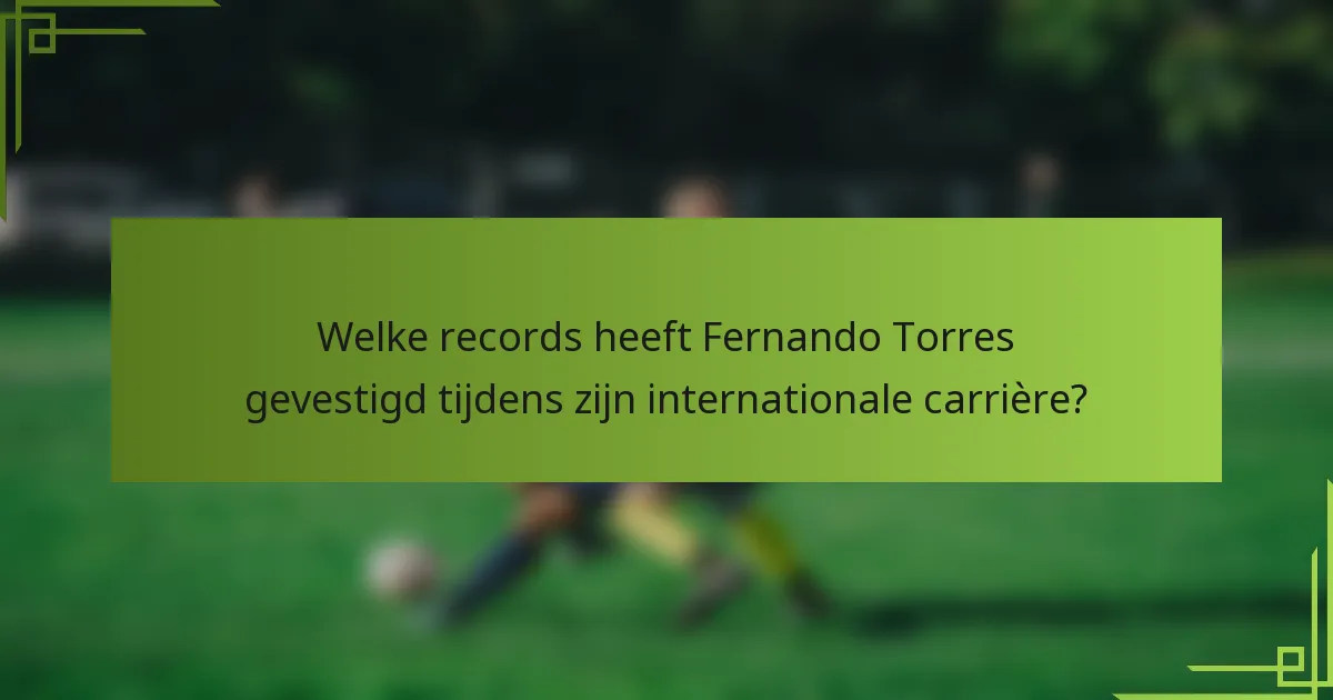 Welke records heeft Fernando Torres gevestigd tijdens zijn internationale carrière?